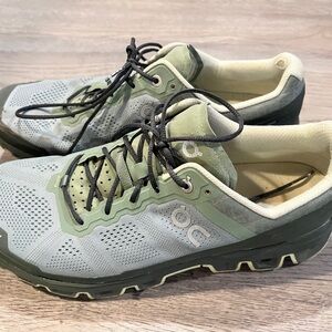 On Running Men's Olive and Gray Athletic Shoes